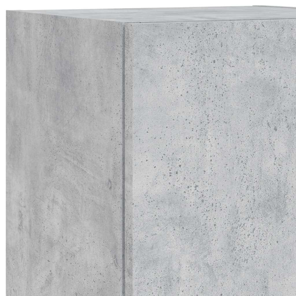 7 pcs conj. móveis de parede p/ TV luzes LED cinzento cimento