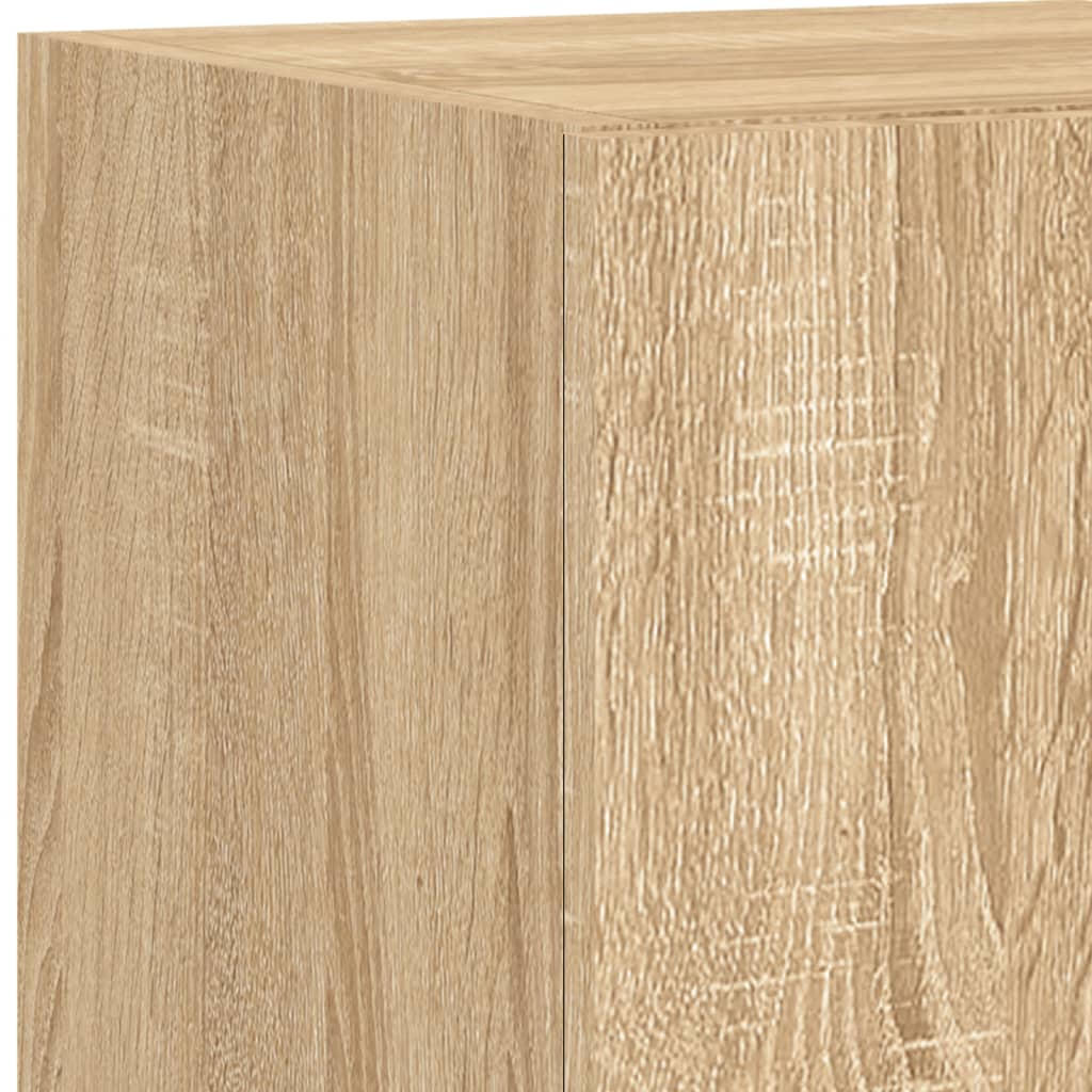 4pcs móveis parede p/ TV c/ LEDs deriv. madeira carvalho sonoma