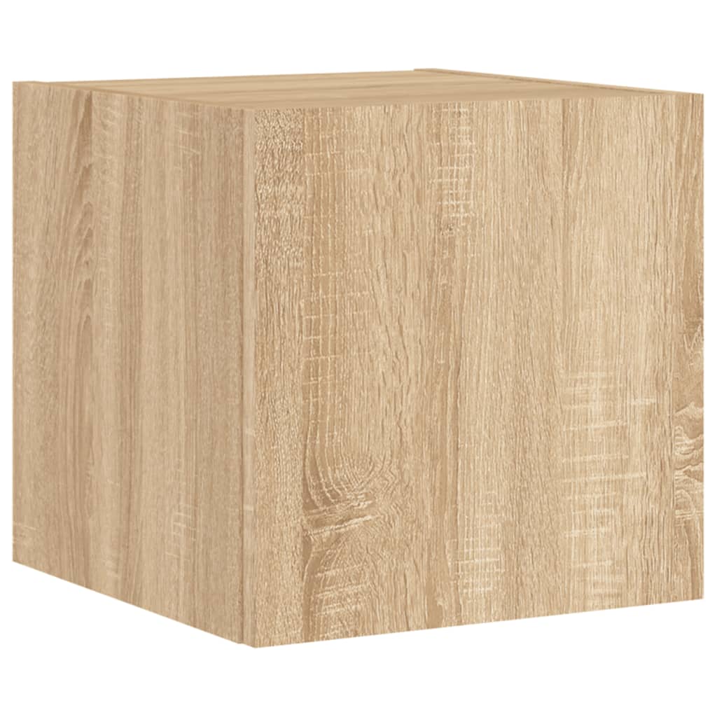 4pcs móveis parede p/ TV c/ LEDs deriv. madeira carvalho sonoma