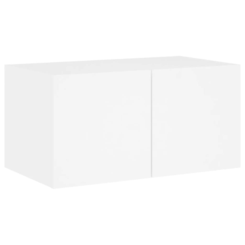 6pcs móveis de parede p/ TV c/ LEDs derivados de madeira branco