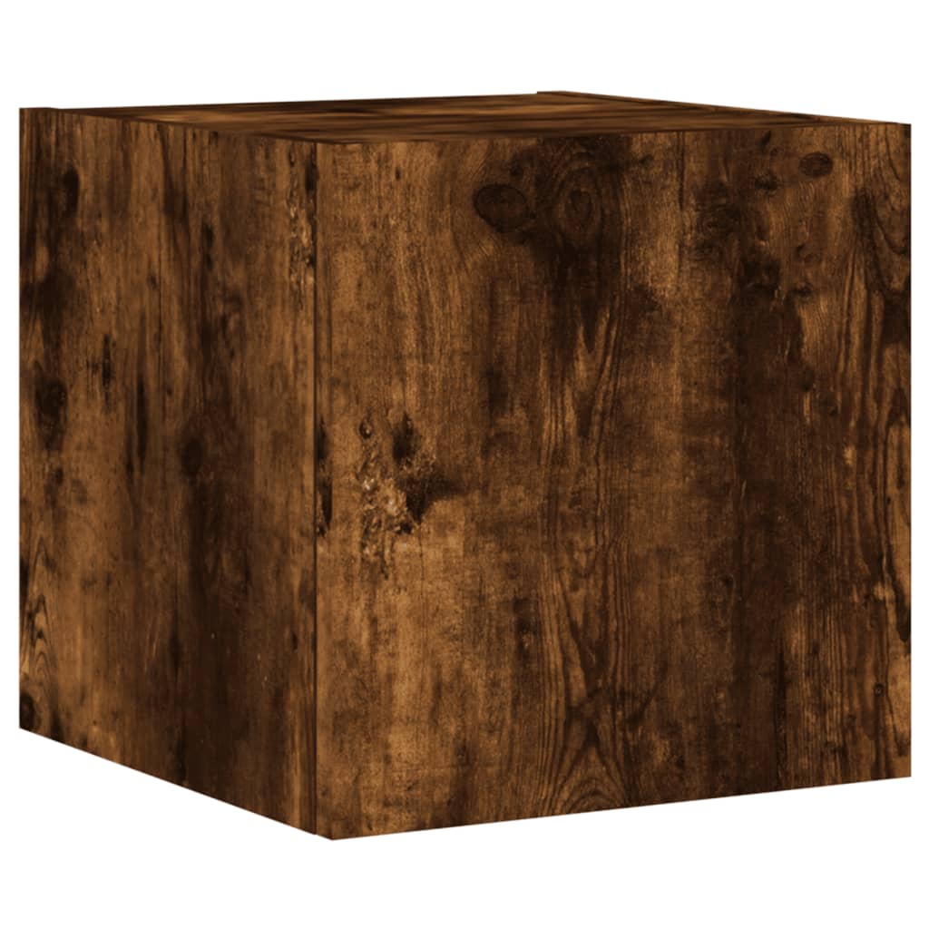 5 pcs móveis de parede para TV com luzes LED carvalho fumado