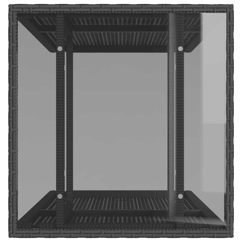 3 pcs conjunto de bistrô com almofadões vime PE preto