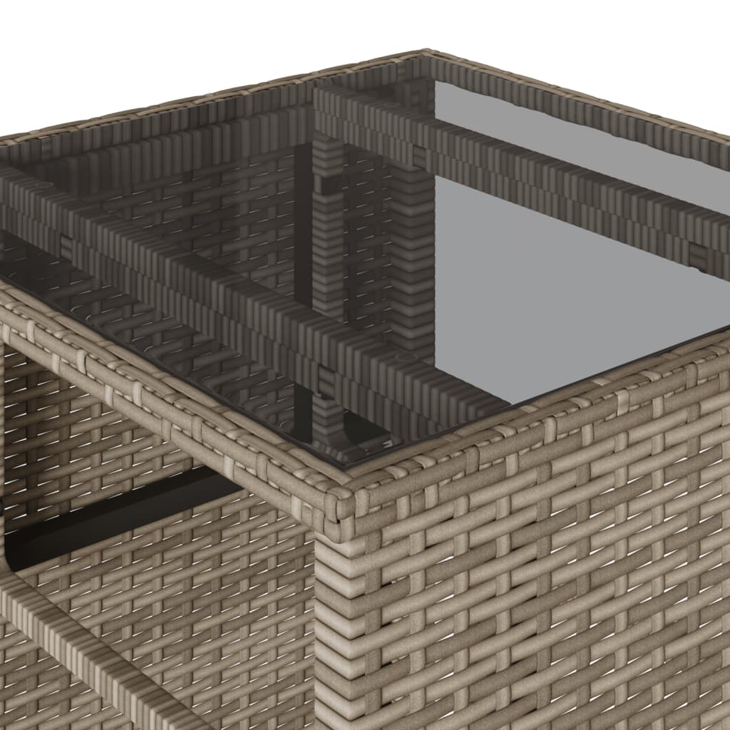 3 pcs conjunto bistrô com almofadões vime PE bege