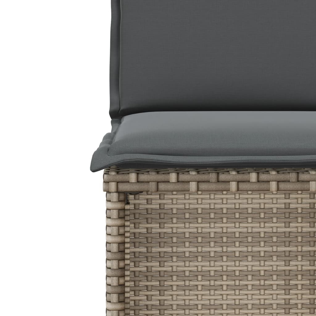 3 pcs conjunto bistrô com almofadões vime PE bege