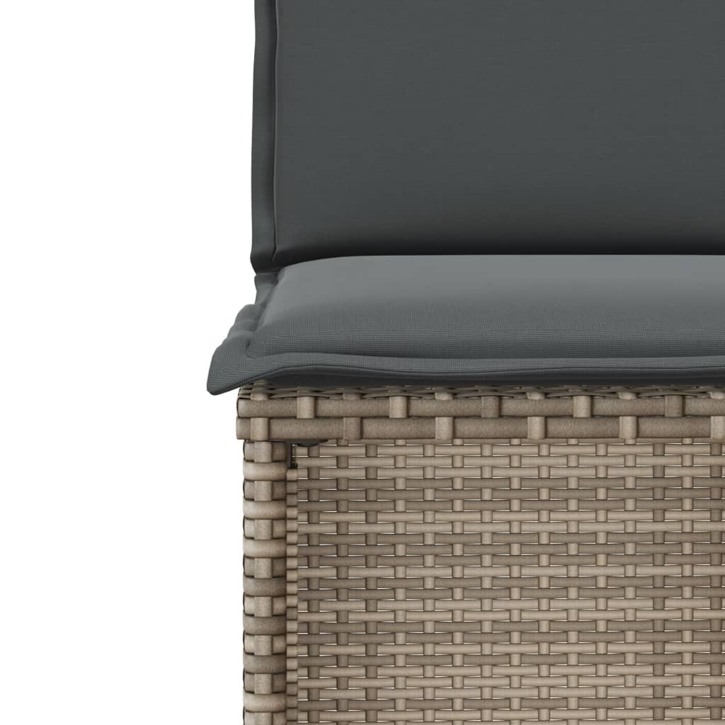 3 pcs conjunto bistrô com almofadões vime PE cinza