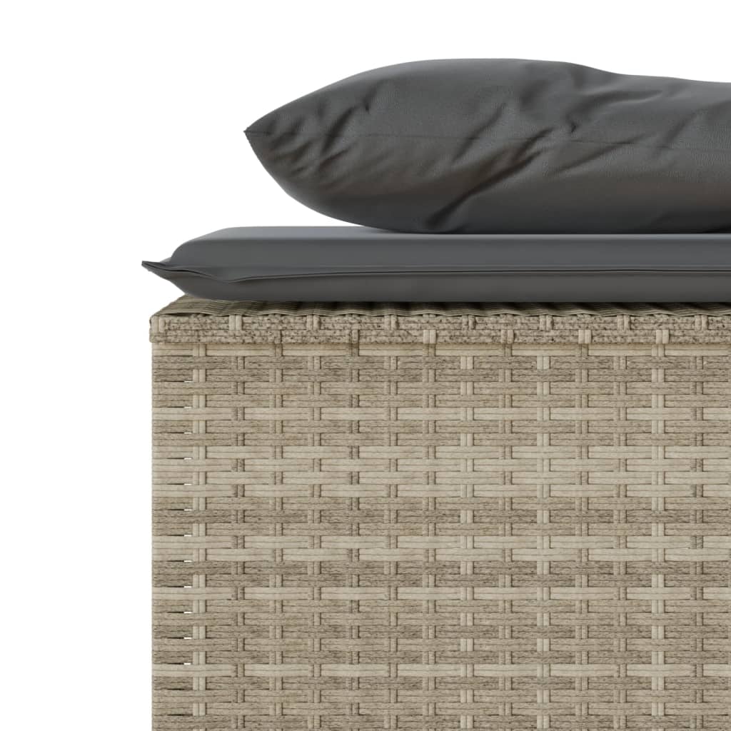 3 pcs conjunto de jantar p/ jardim c/ almofadões cinzento claro