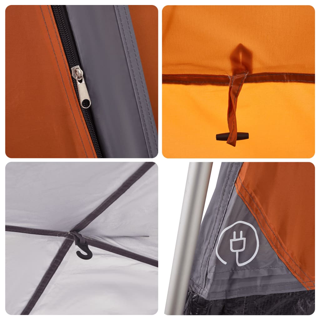 Tenda campismo cabana 4 pessoas libertação rápida cinza/laranja