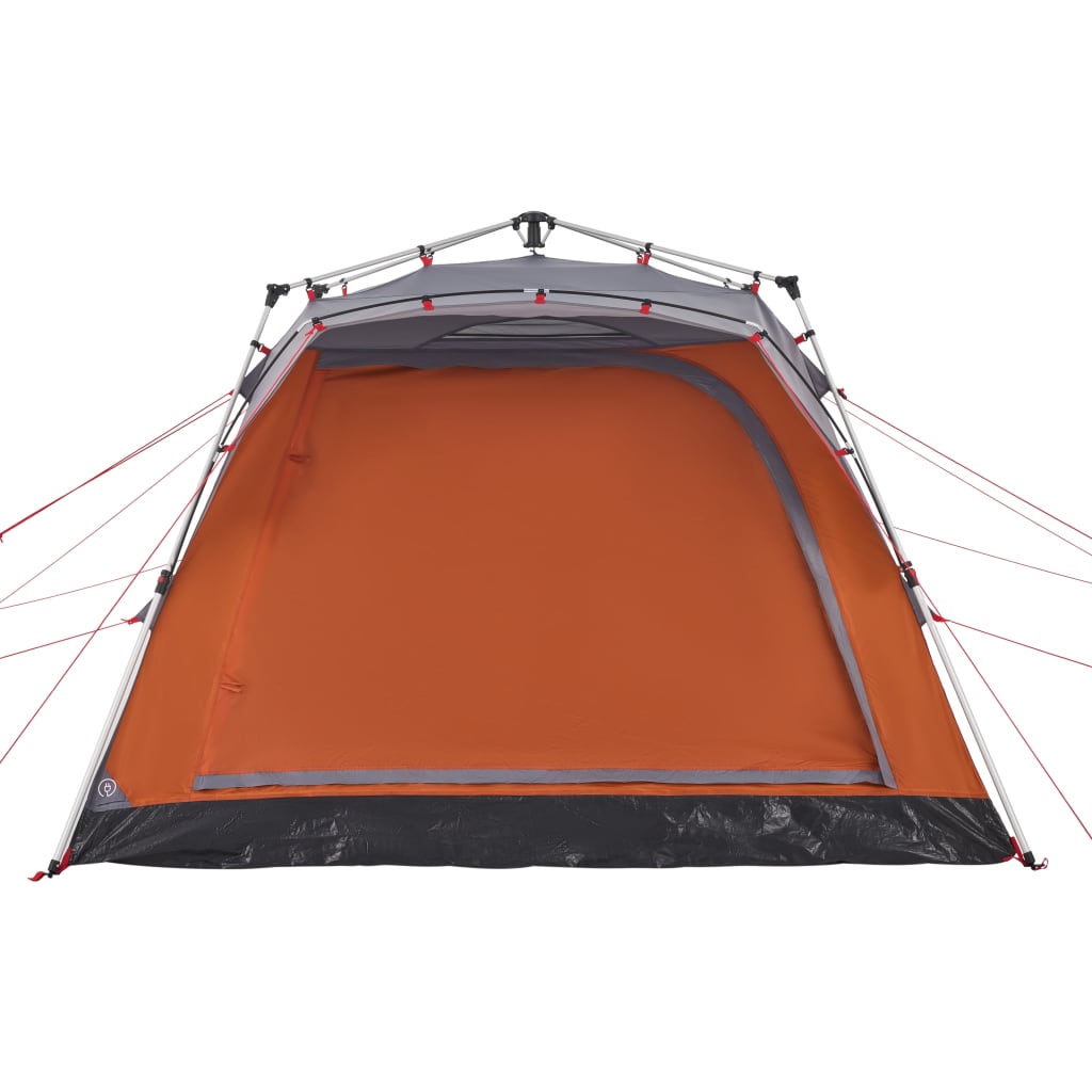 Tenda campismo cabana 4 pessoas libertação rápida cinza/laranja