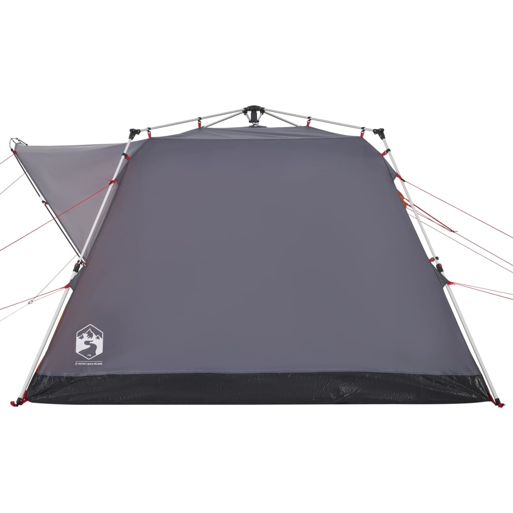 Tenda campismo cabana 4 pessoas libertação rápida cinza/laranja