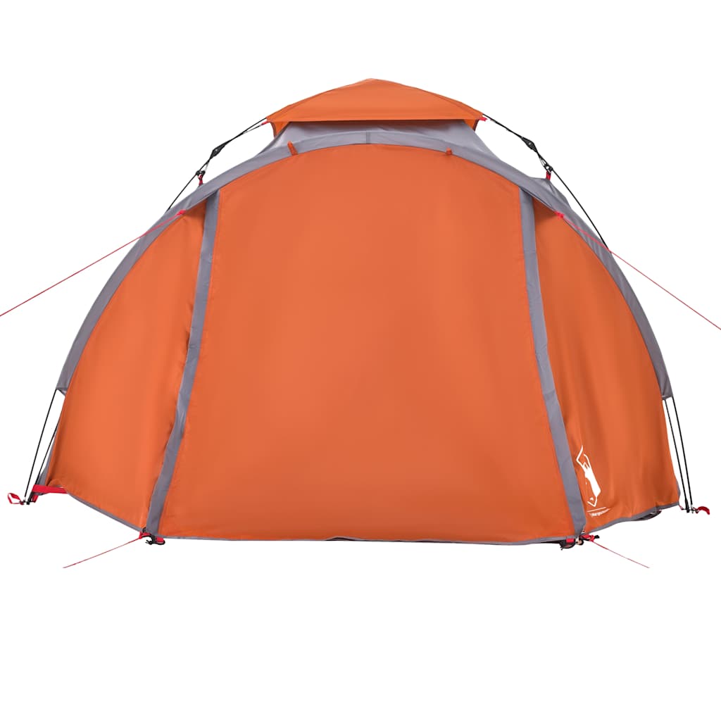 Tenda campismo cúpula 3 pessoas libertação rápida cinza/laranja