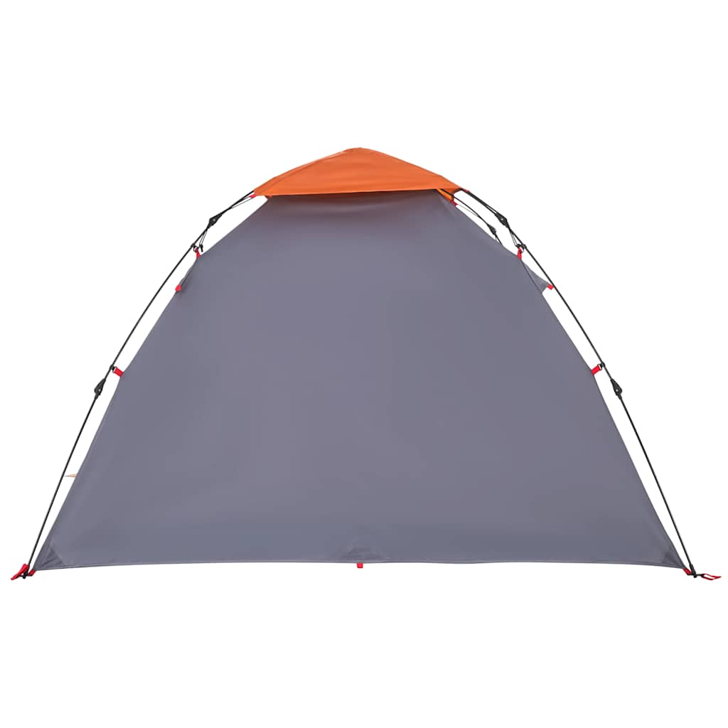 Tenda campismo cúpula 3 pessoas libertação rápida cinza/laranja