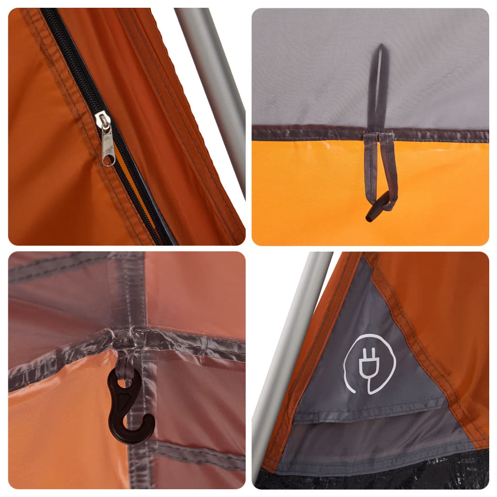 Tenda campismo cúpula 4 pessoas libertação rápida cinza/laranja