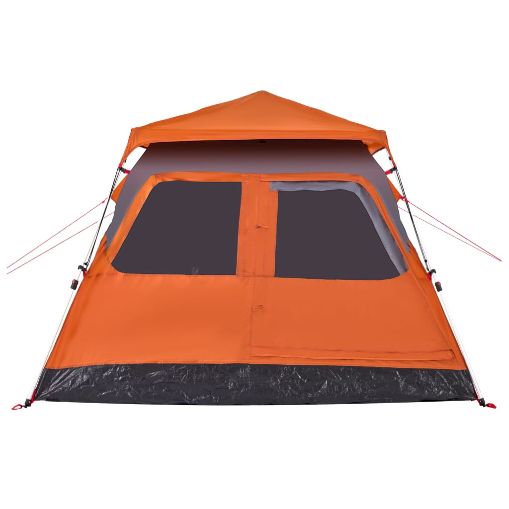 Tenda campismo cúpula 4 pessoas libertação rápida cinza/laranja