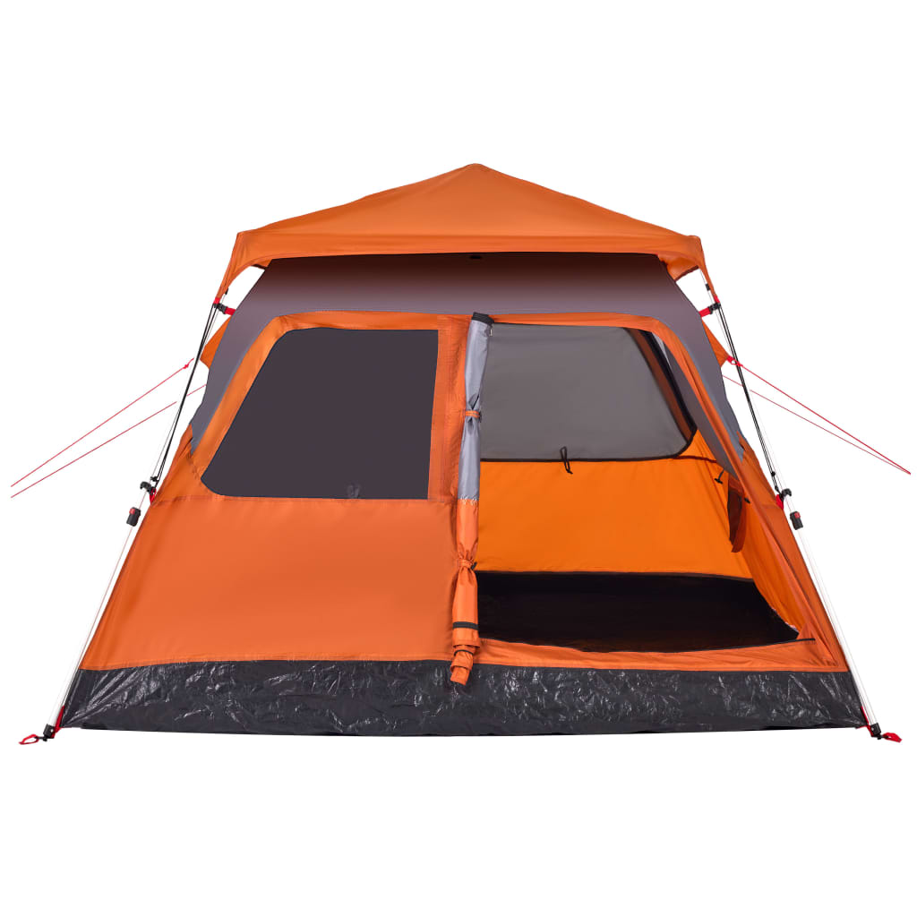 Tenda campismo cúpula 4 pessoas libertação rápida cinza/laranja