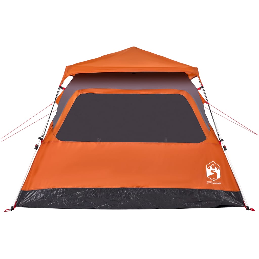 Tenda campismo cúpula 4 pessoas libertação rápida cinza/laranja