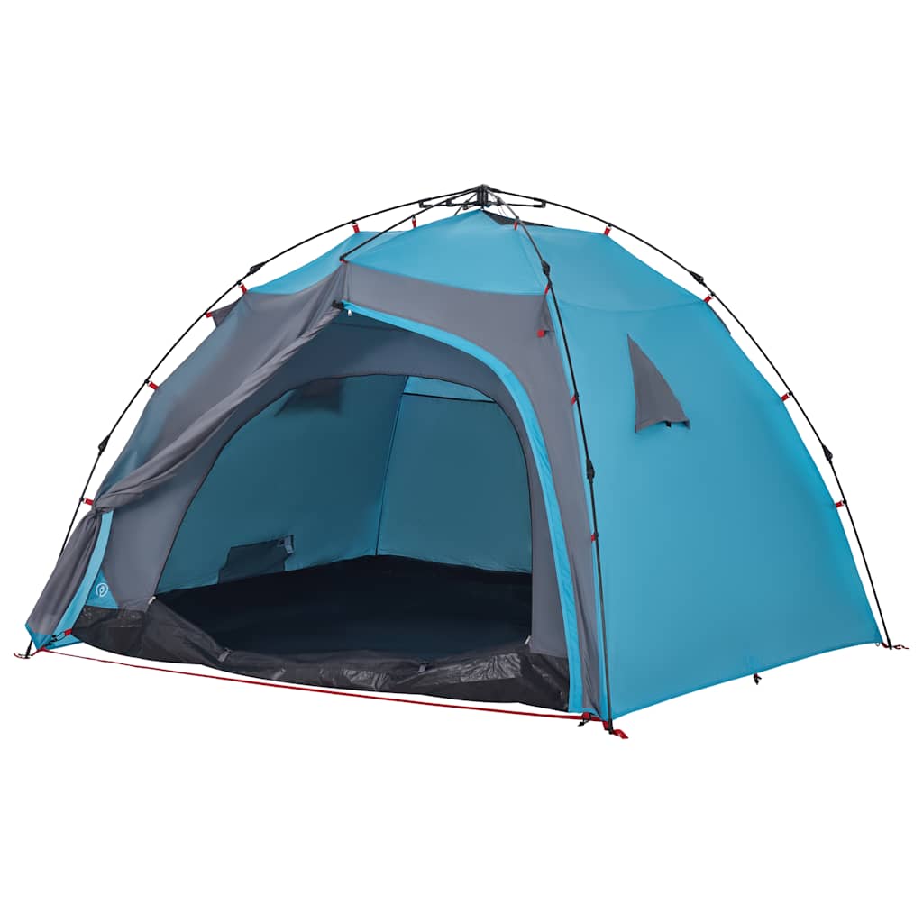 Tenda de campismo cúpula para 4 pessoas libertação rápida azul