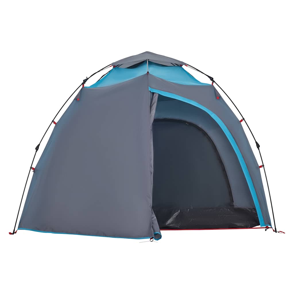 Tenda de campismo cúpula para 4 pessoas libertação rápida azul