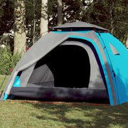 Tenda de campismo cúpula para 4 pessoas libertação rápida azul