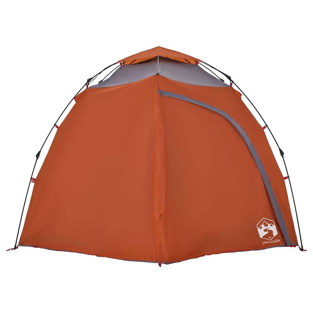 Tenda campismo cúpula 4 pessoas libertação rápida cinza/laranja