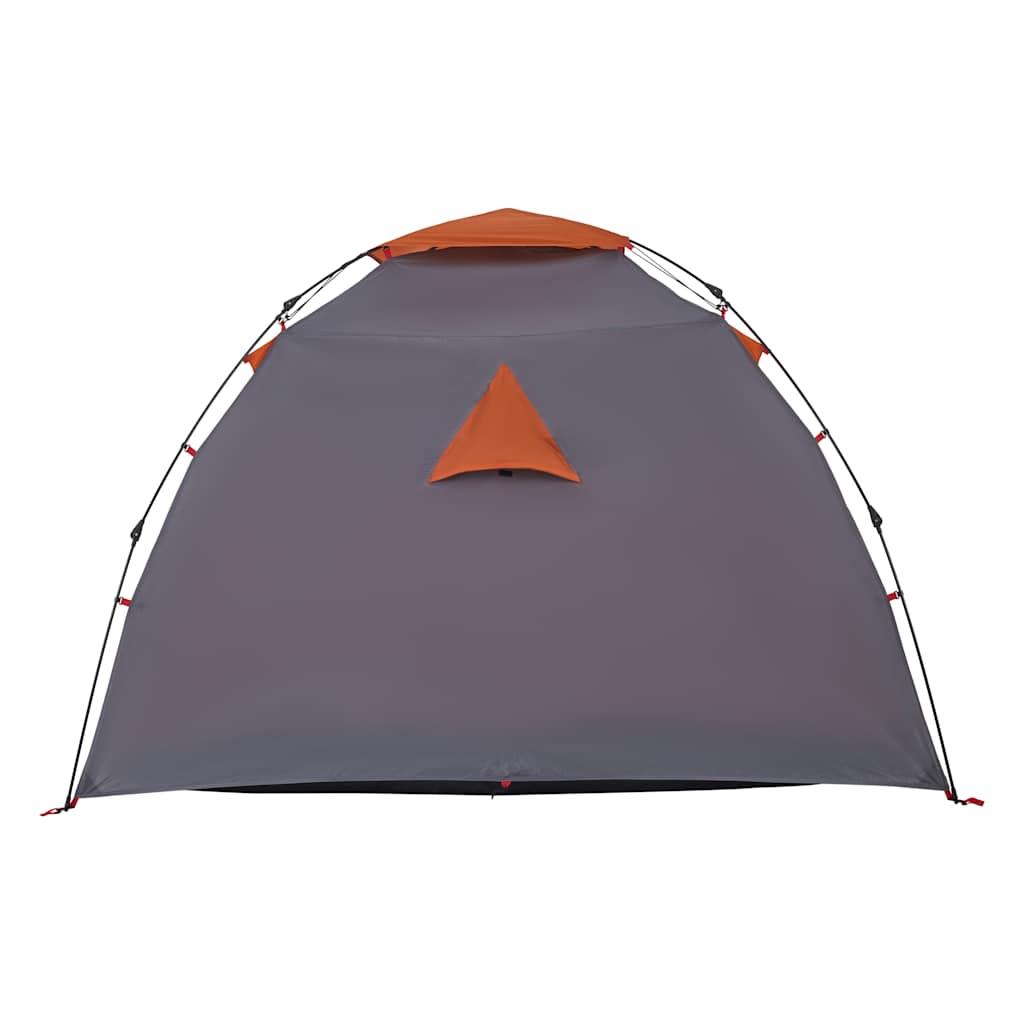 Tenda campismo cúpula 4 pessoas libertação rápida cinza/laranja