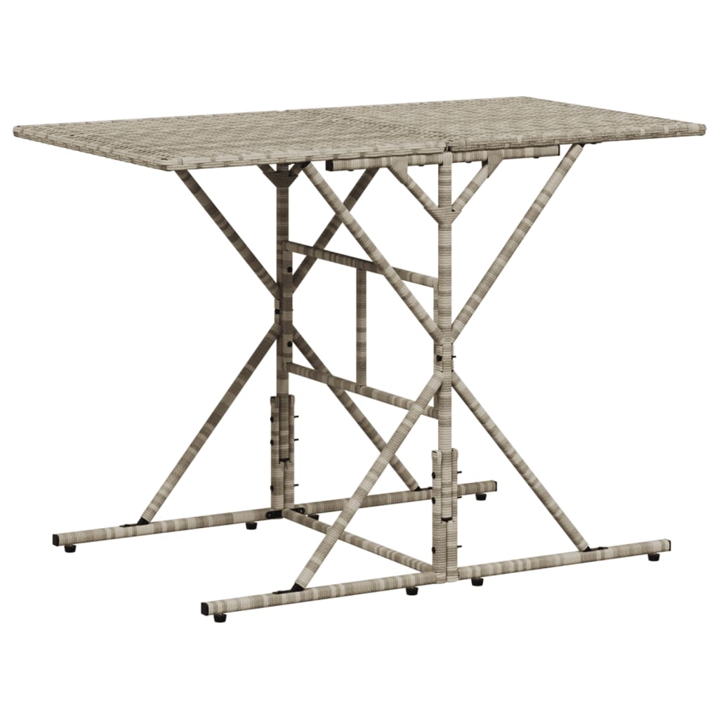 7 pcs conj. jantar p/ jardim c/ almofadões vime PE cinza-claro