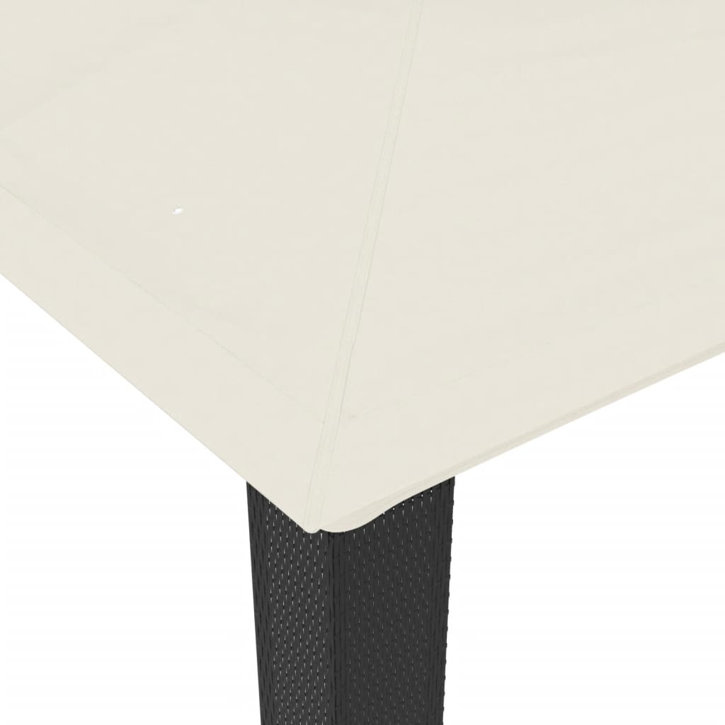 Gazebo com telhado duplo 3,94x2,96 m aço creme