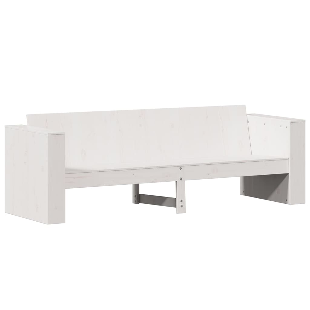 2 pcs conjunto lounge de jardim madeira de pinho maciça branco
