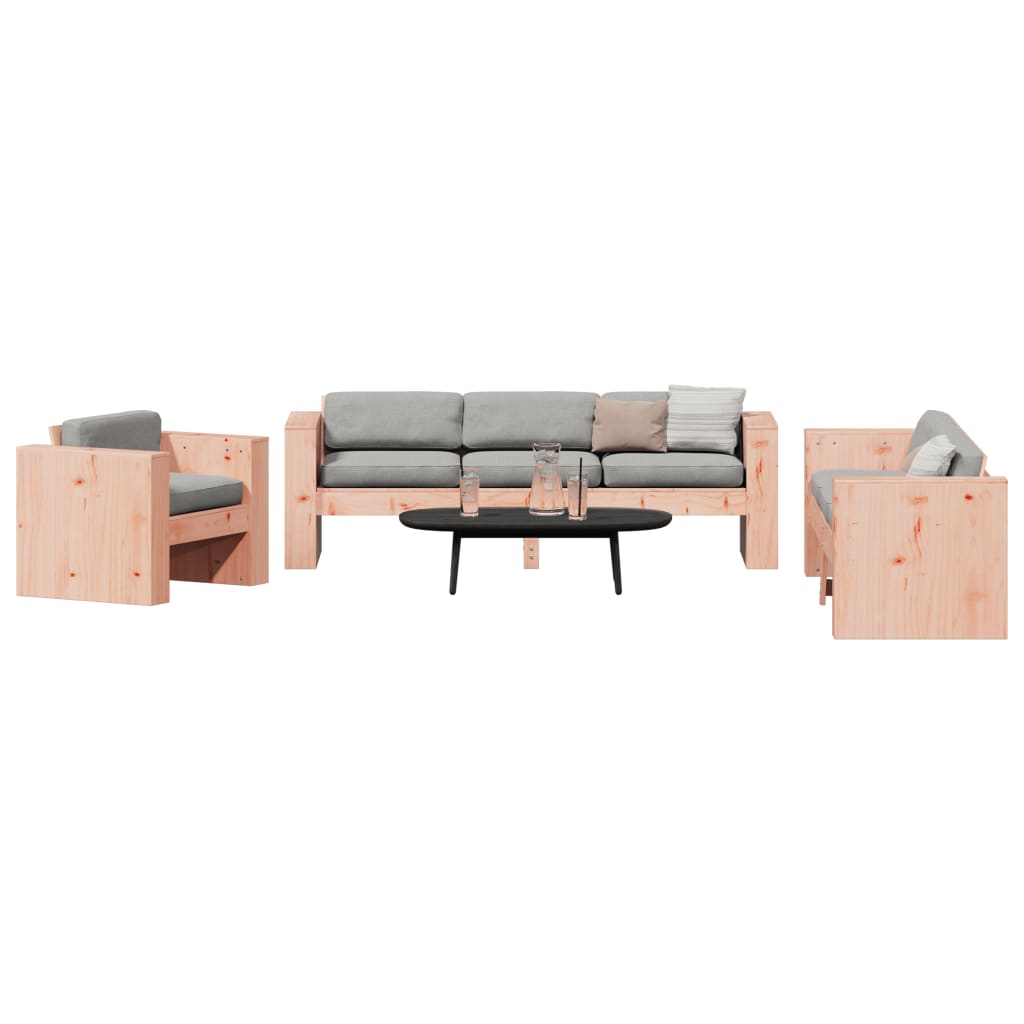 2 pcs conjunto lounge de jardim madeira de douglas maciça