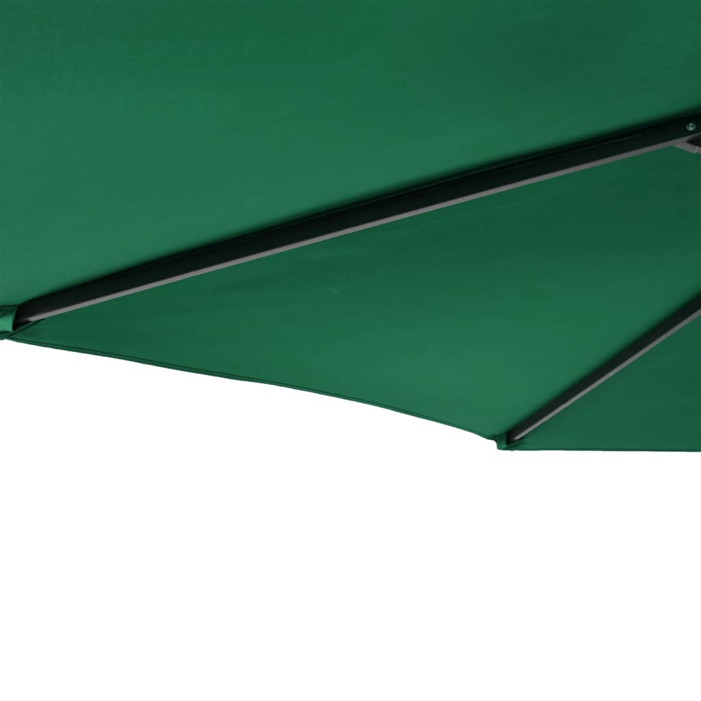 Guarda-sol de jardim com poste de aço 225x225x212 cm verde