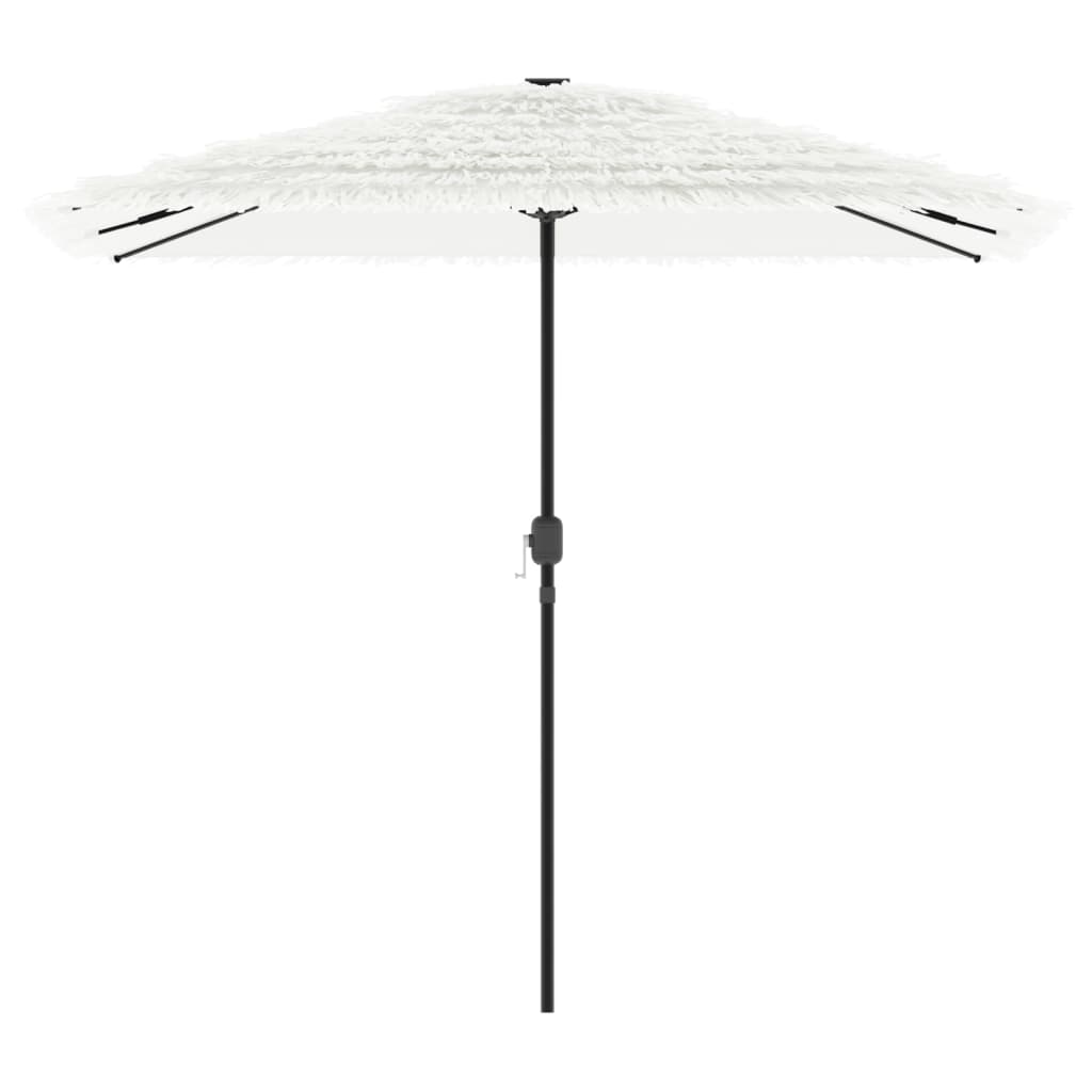 Guarda-sol de jardim com poste de aço 248x248x248 cm branco