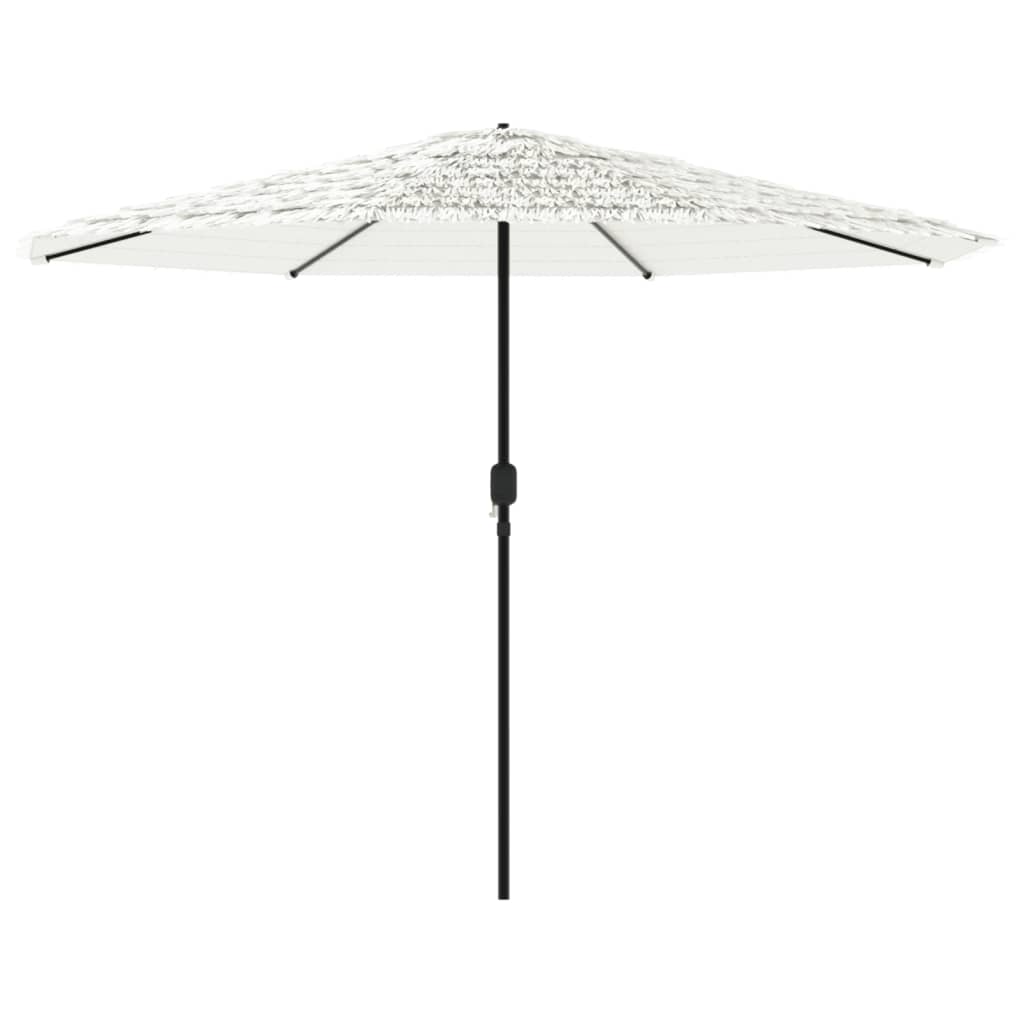 Guarda-sol de jardim com poste de aço 324x324x247 cm branco