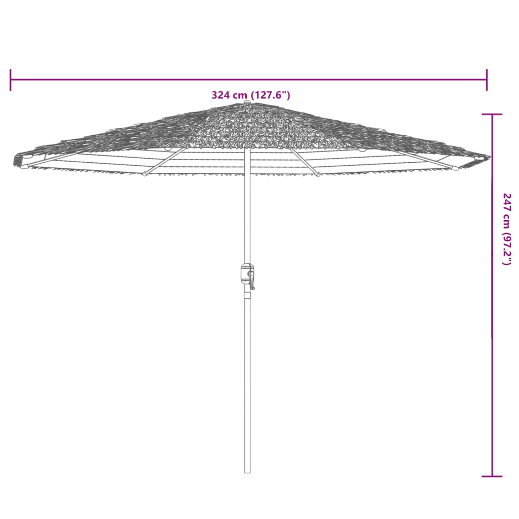 Guarda-sol de jardim com poste de aço 324x324x247 cm branco
