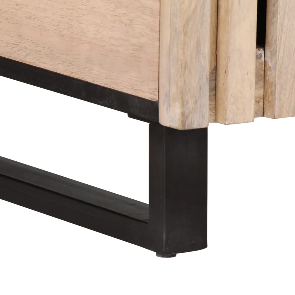 Mesa de centro 80x51x40 cm madeira de mangueira maciça branco