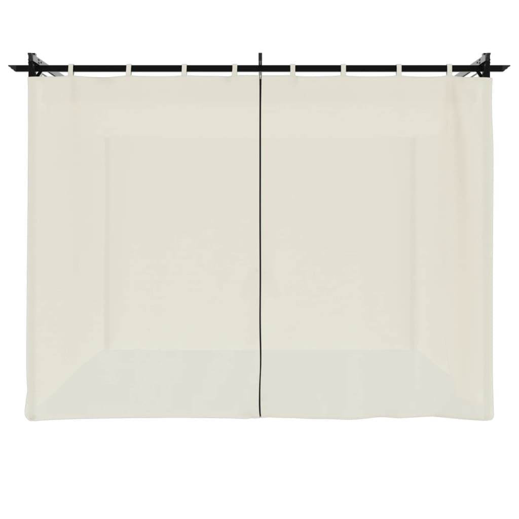 Gazebo com cortinas 3x3 m aço creme