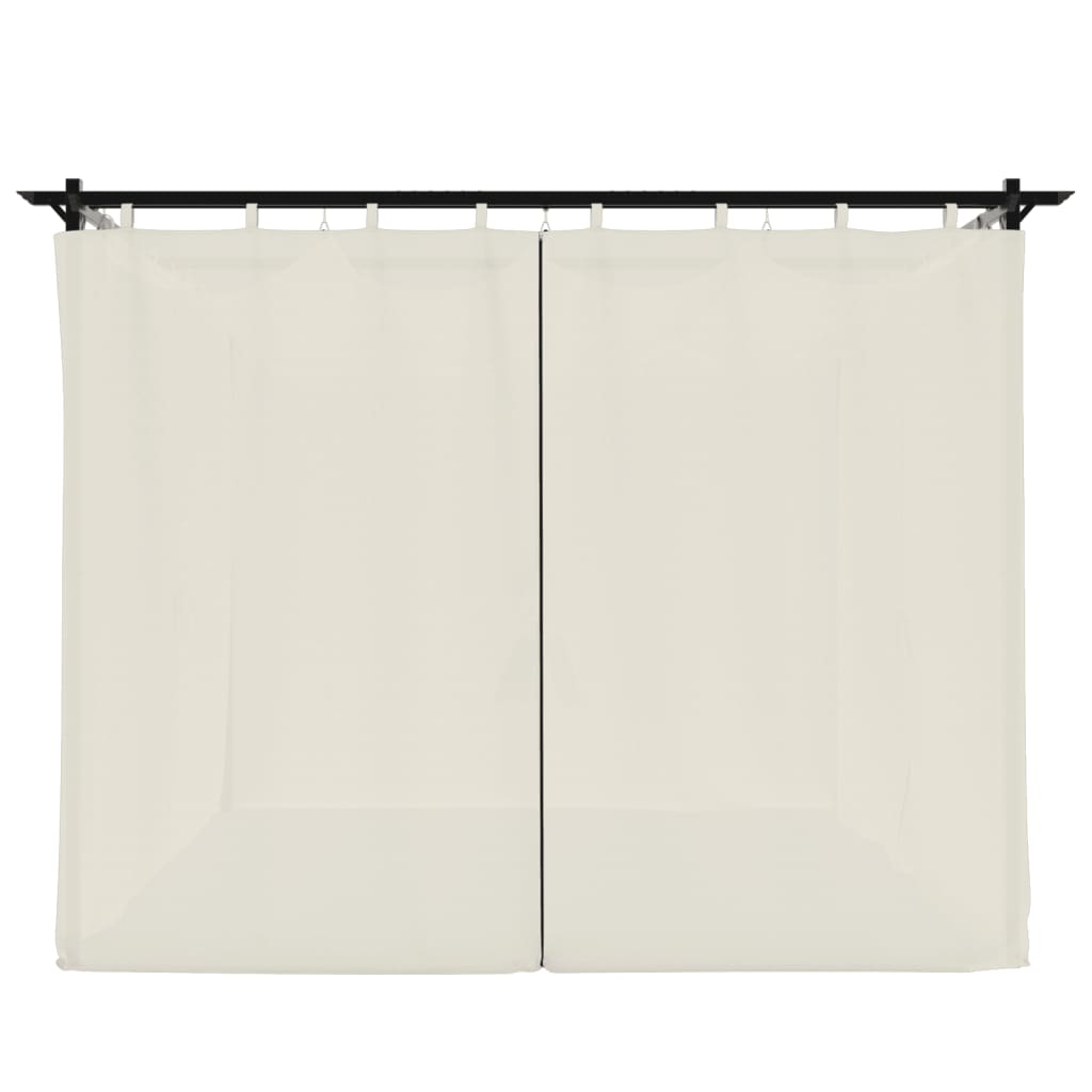 Gazebo com cortinas 3x3 m aço creme