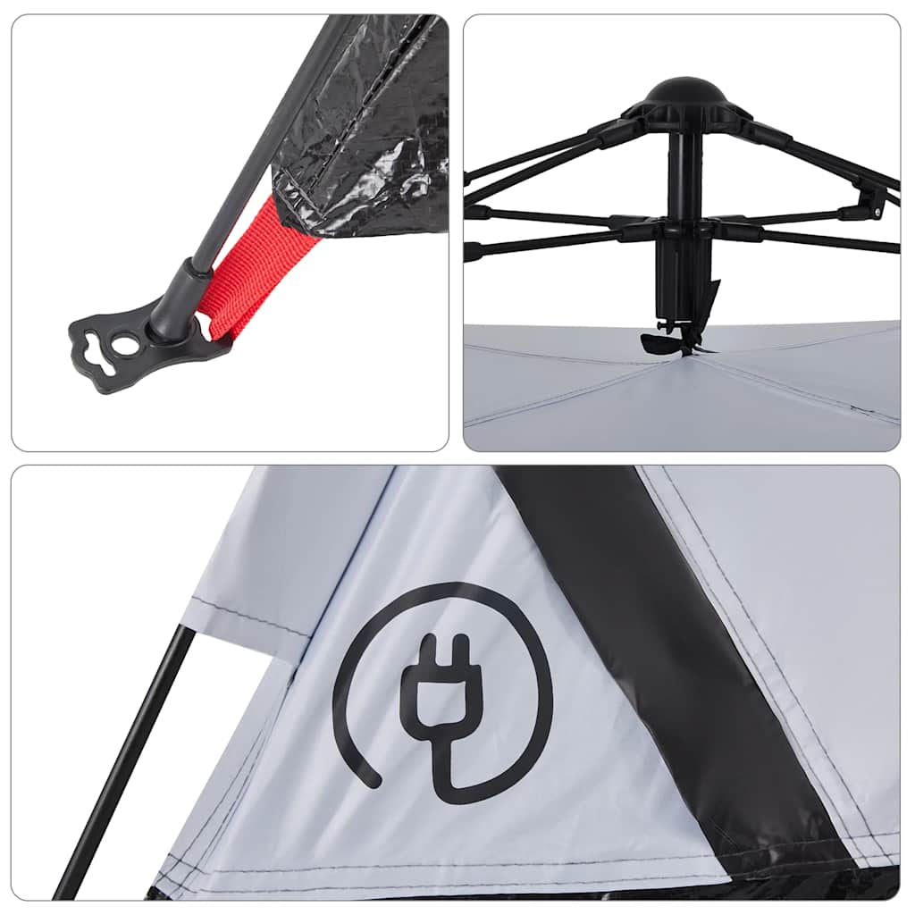 Tenda campismo p/ 2 pessoas opaca libertação rápida branco