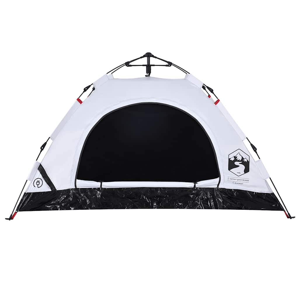 Tenda campismo p/ 2 pessoas opaca libertação rápida branco