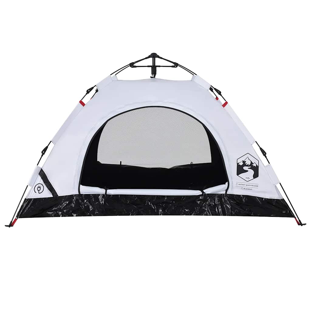 Tenda campismo p/ 2 pessoas opaca libertação rápida branco
