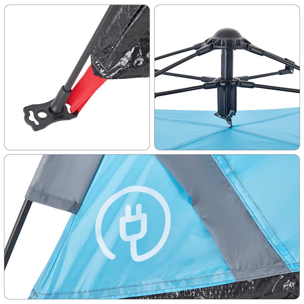 Tenda de campismo para 3 pessoas libertação rápida azul