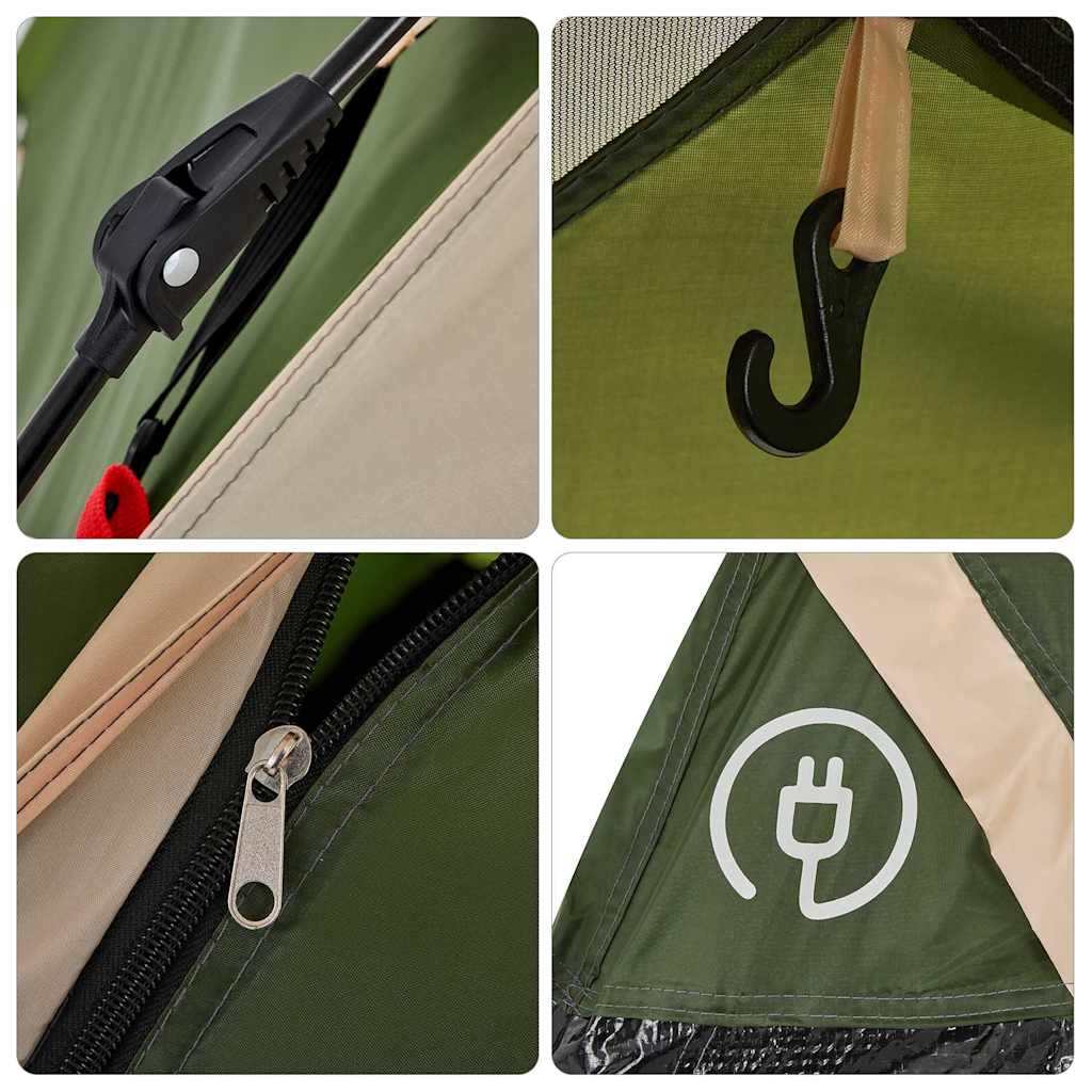 Tenda de campismo cúpula para 3 pessoas libertação rápida verde