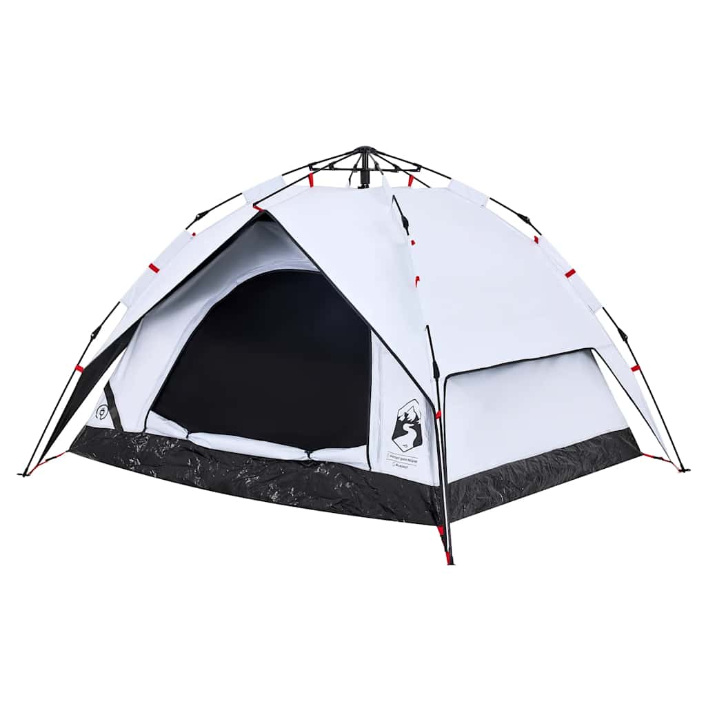 Tenda campismo cúpula 3 pessoas opaca libertação rápida branco