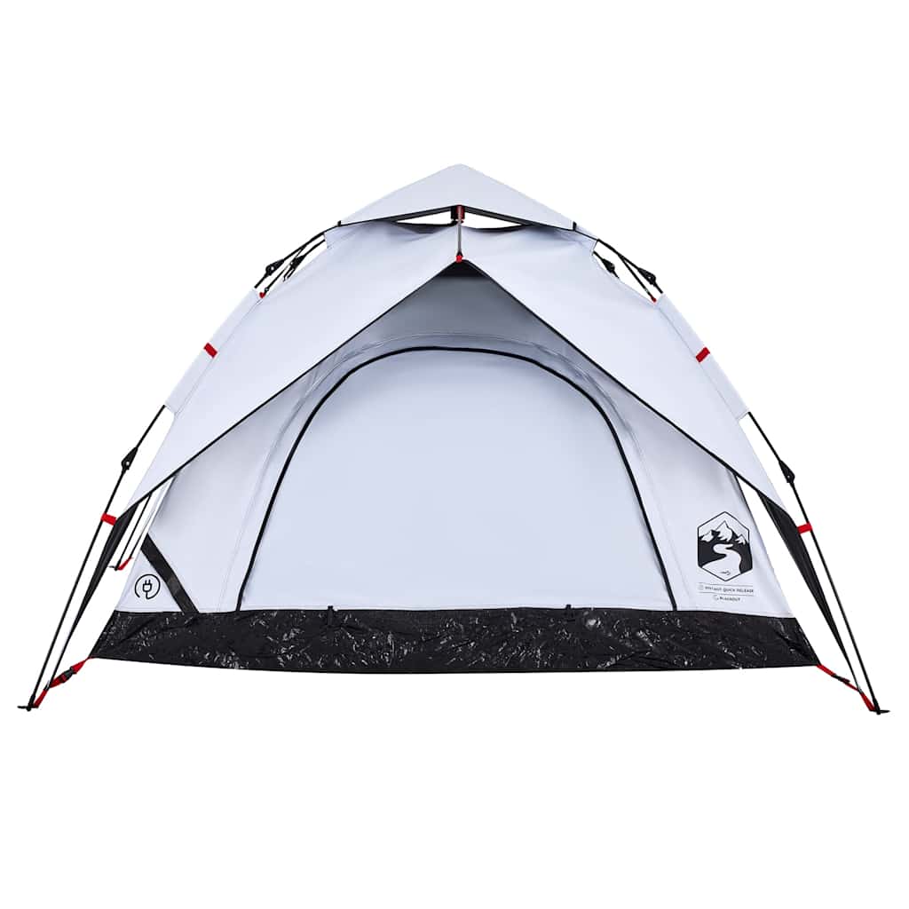 Tenda campismo cúpula 3 pessoas opaca libertação rápida branco