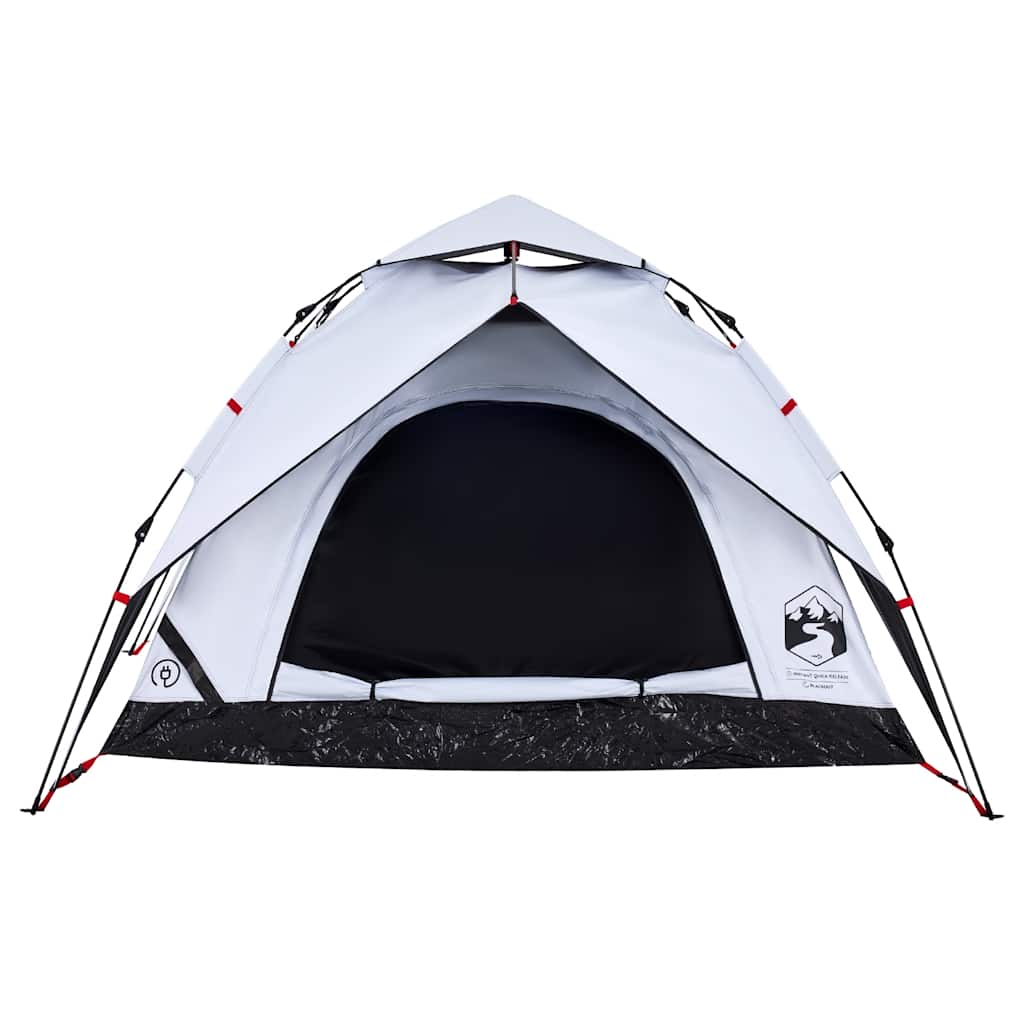 Tenda campismo cúpula 3 pessoas opaca libertação rápida branco