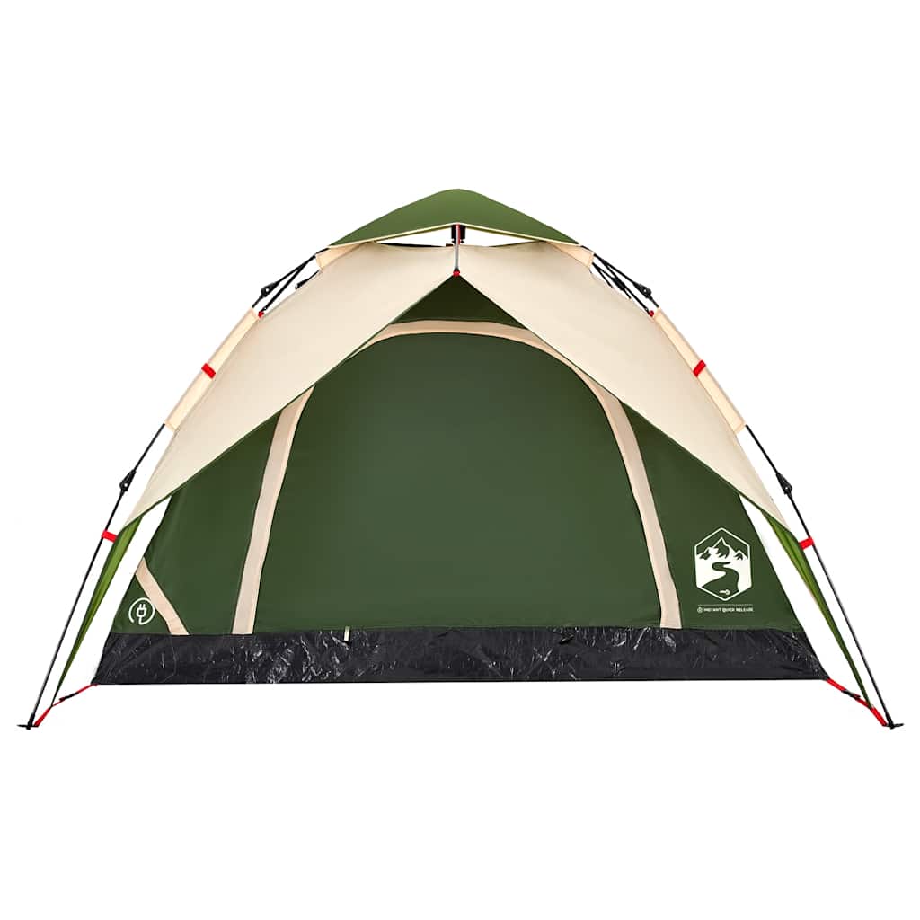 Tenda de campismo cúpula para 4 pessoas libertação rápida verde