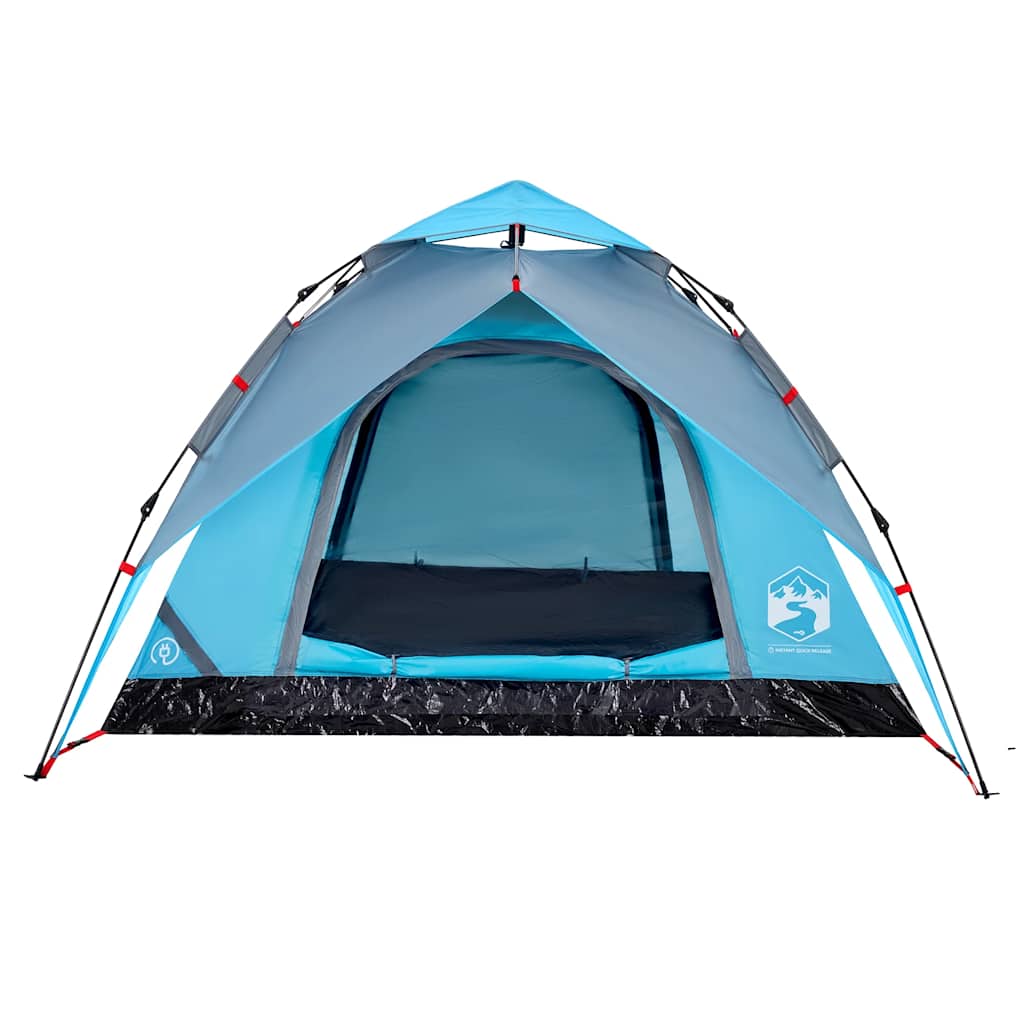 Tenda de campismo cúpula para 4 pessoas libertação rápida azul