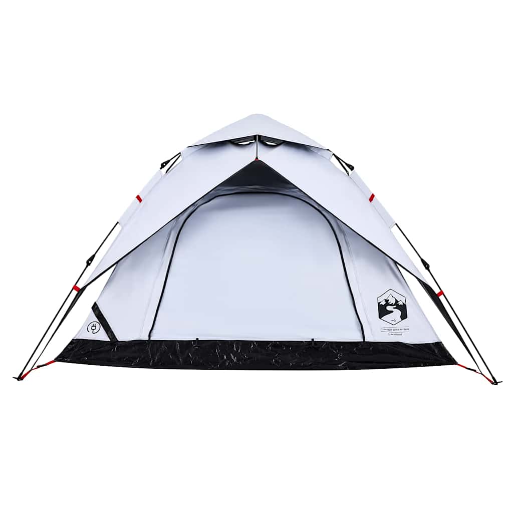 Tenda campismo cúpula 4 pessoas opaca libertação rápida branco