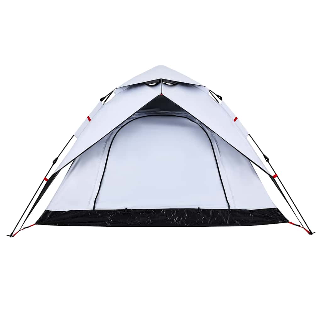 Tenda campismo cúpula 4 pessoas opaca libertação rápida branco