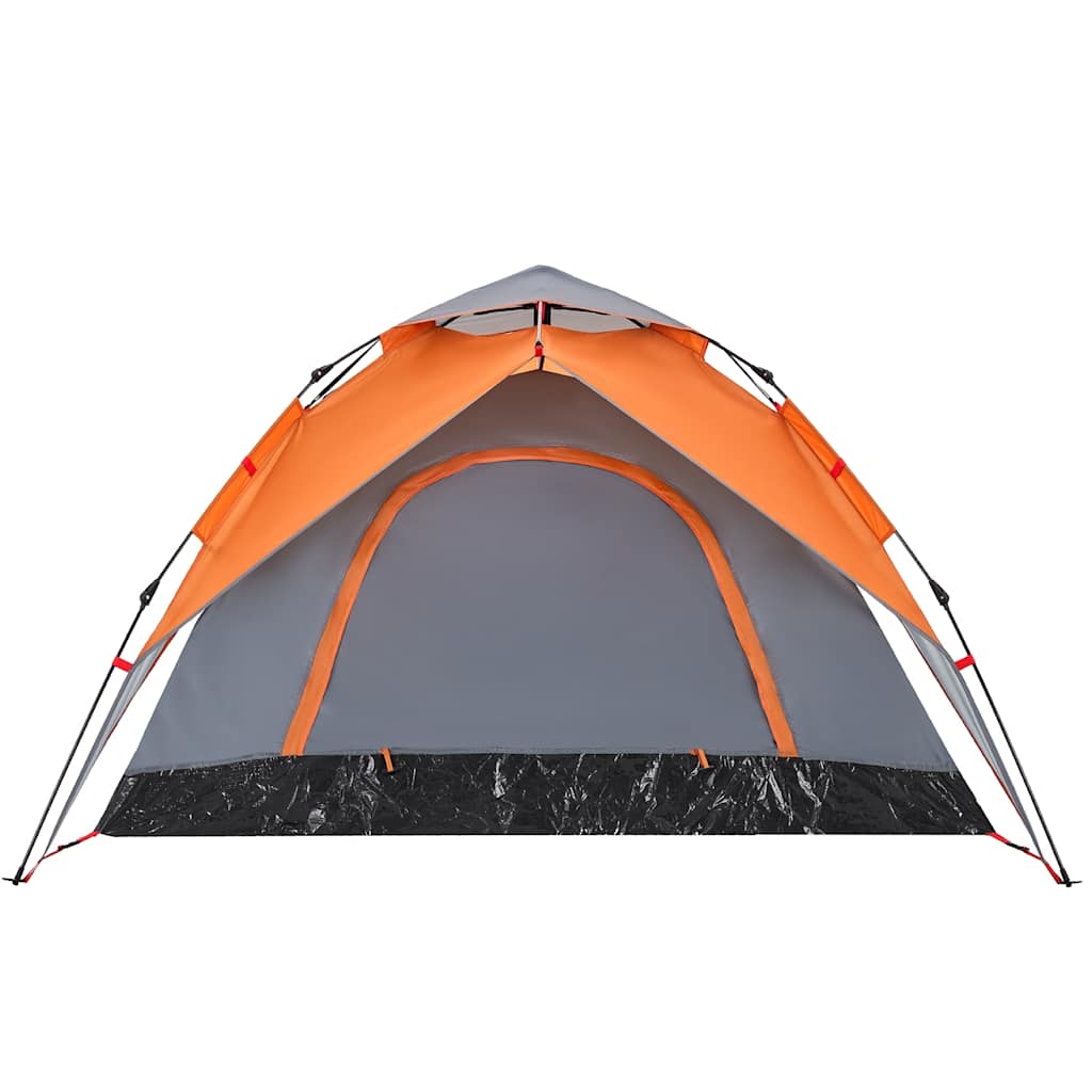 Tenda campismo cúpula 5 pessoas libertação rápida cinza/laranja