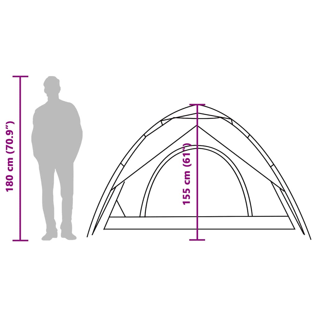 Tenda campismo cúpula 5 pessoas opaca libertação rápida branco