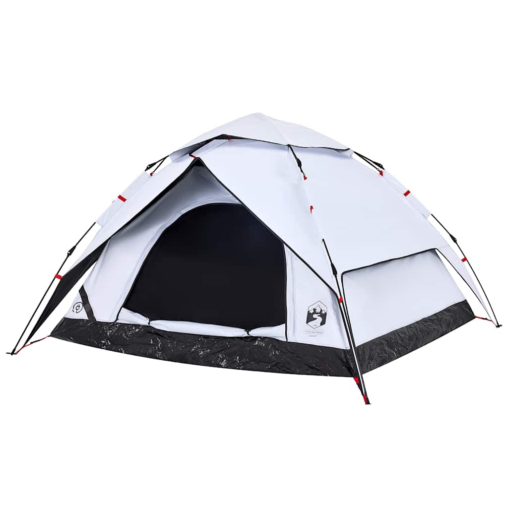 Tenda campismo cúpula 5 pessoas opaca libertação rápida branco
